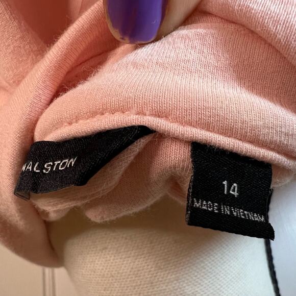 H by Halson Rose Blush Zip Up French Terry Motorcycle Jacket Size 14 - Picture 3 of 11